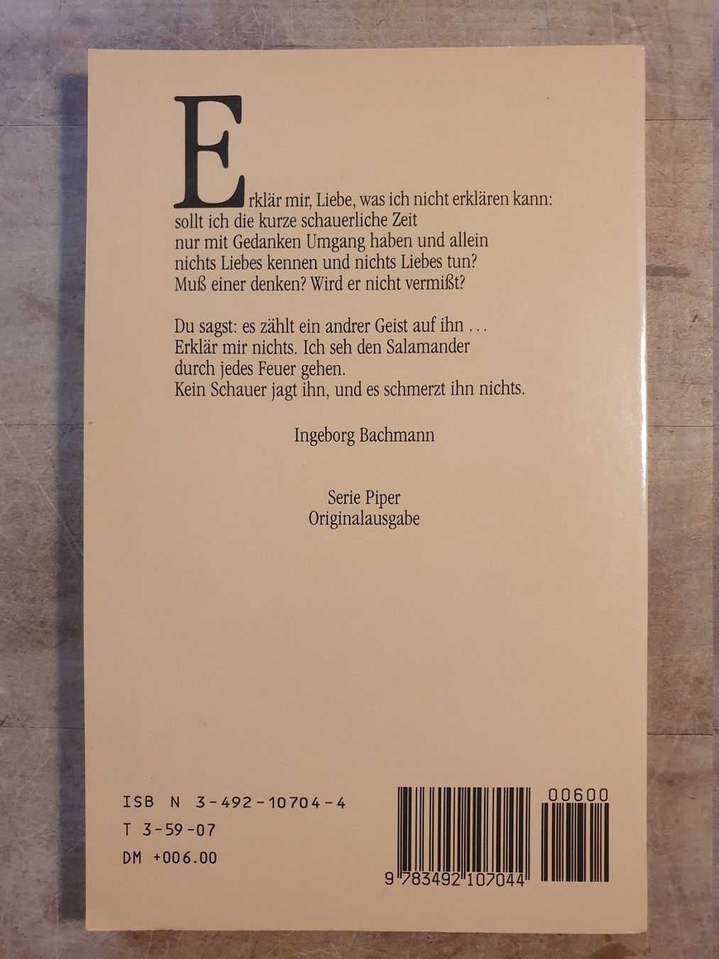 Libri: Erklär mir Liebe Kurt Maria Wunder Piper – Usato da Zürich venduto da loosebone 1