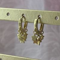 Silber 925 Vergoldete Stern Kreolen
