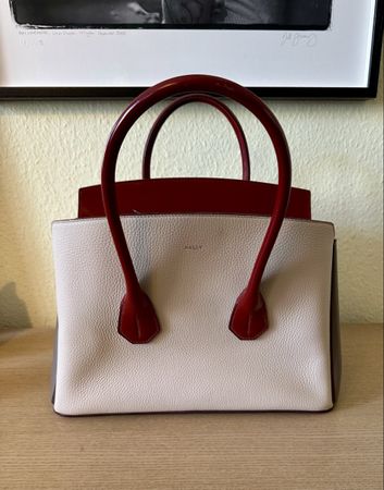 Sac à main BALLY Cabas cuir crème tricolore