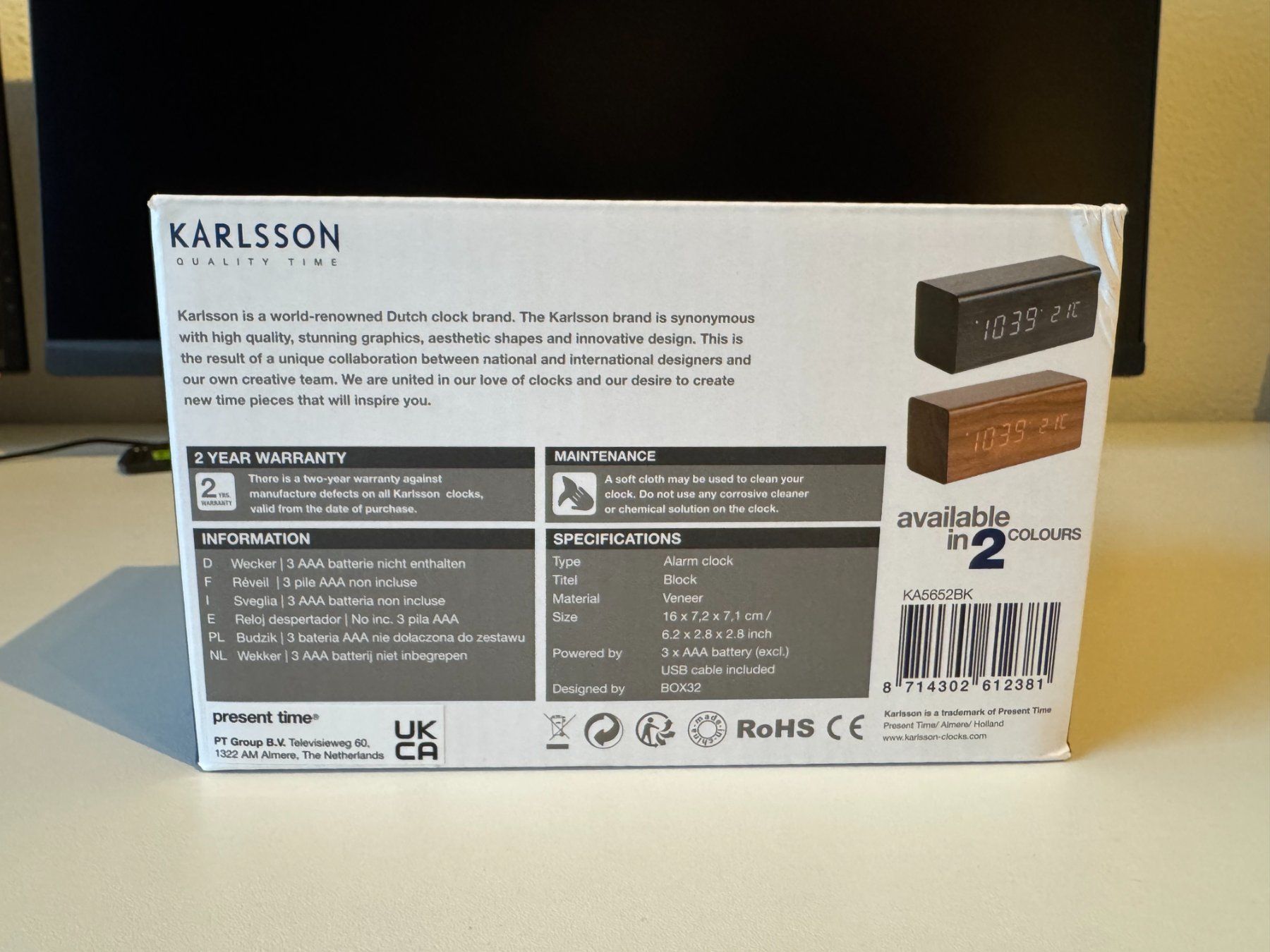Sveglie: Karlsson Block LED-Wecker in Holzoptik – Usato da Steinhausen venduto da MrThig3r 3