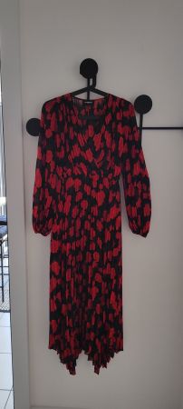 Robe The Kooples imprimée rouge et noire; Taille 1 (36 EU)