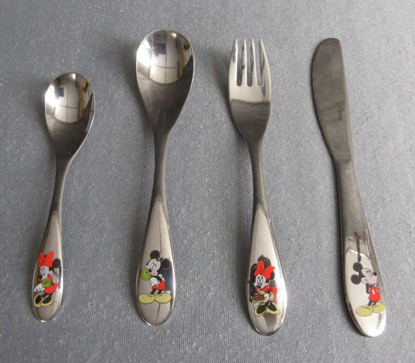 Minnie Mouse Kinderbesteck Set 2-teilig - Edelstahl Gabel & Löffel BPA-frei