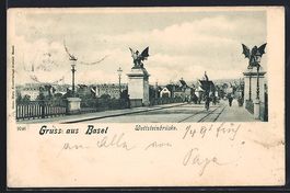 Basel, Partie auf der Wettsteinbrücke