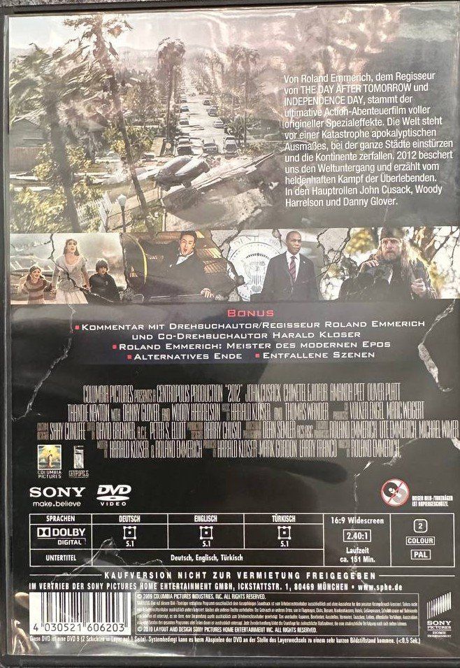 Alle DVDs: 2 DVDs - 2012 & 2012 Doomsday - Roland Emmerich 👍 – Gebraucht aus Beringen von Mantafisch1 1