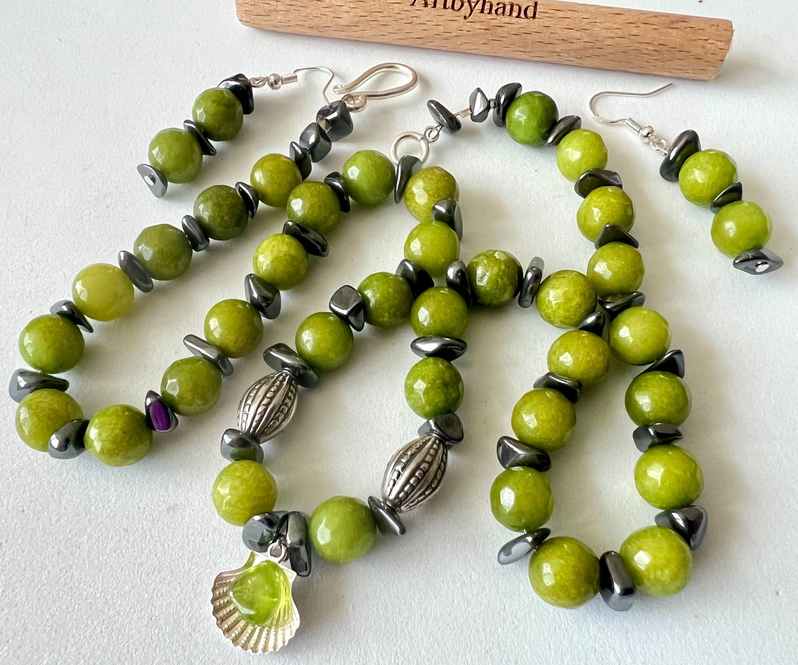 Sonstiger Schmuck: Edelstein Set Nephrit Jade & Peridot – Silber 925 Unikat – Neu (gemäss Beschreibung) aus Ruswil von artbyhand 8