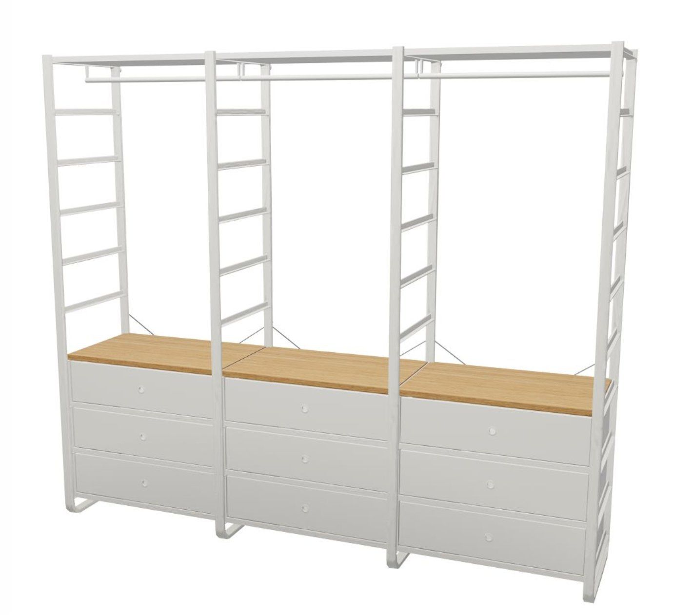 Ikea Armoires: Evarli: Schrankkombination weiß/Bambus – D'occasion à Solothurn par rehbein 3