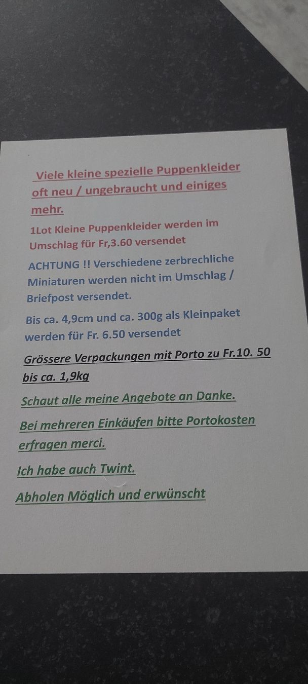 Bambole: Puppenkleidchen neu – Nuovo (secondo la descrizione) da Muri AG venduto da nindo1 6