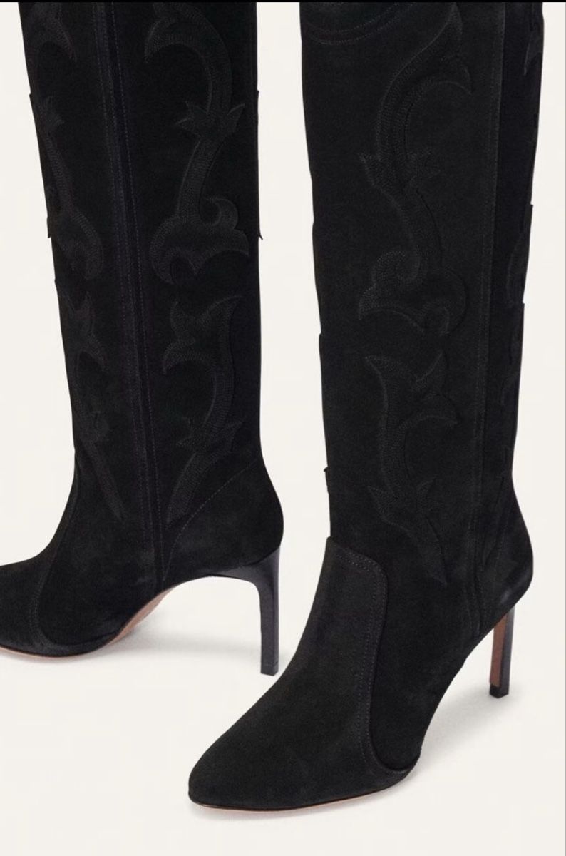 Ba&Sh Scarpe da donna: Black Suede Western Boots - Elegant Style - Size 38 – Nuovo (secondo la descrizione) da Bazenheid venduto da hat_96 2