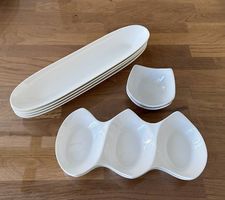 8-teiliges Servierset, weiss, modernes Design