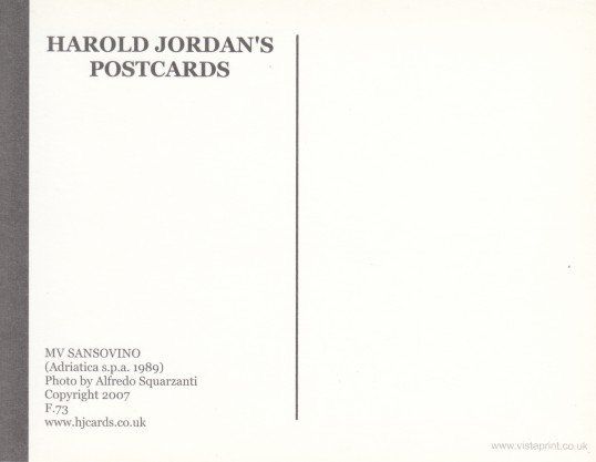 Cartoline postali: Sansovino, Adriatica – Usato da Zuerich venduto da OceanLinerPostcards 1