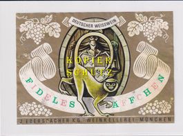 Etikette - Fideles Äffchen (Deutscher Weisswein) /bd
