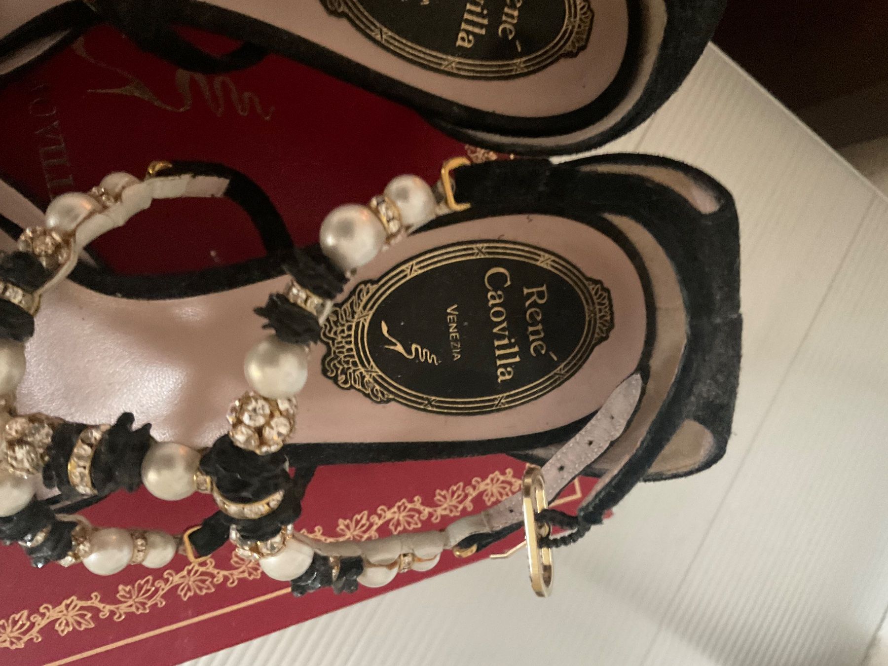 Damenschuhe: Rene Caovilla Pumps Perlen – Gebraucht aus Zürich von m4m3m2m1 1