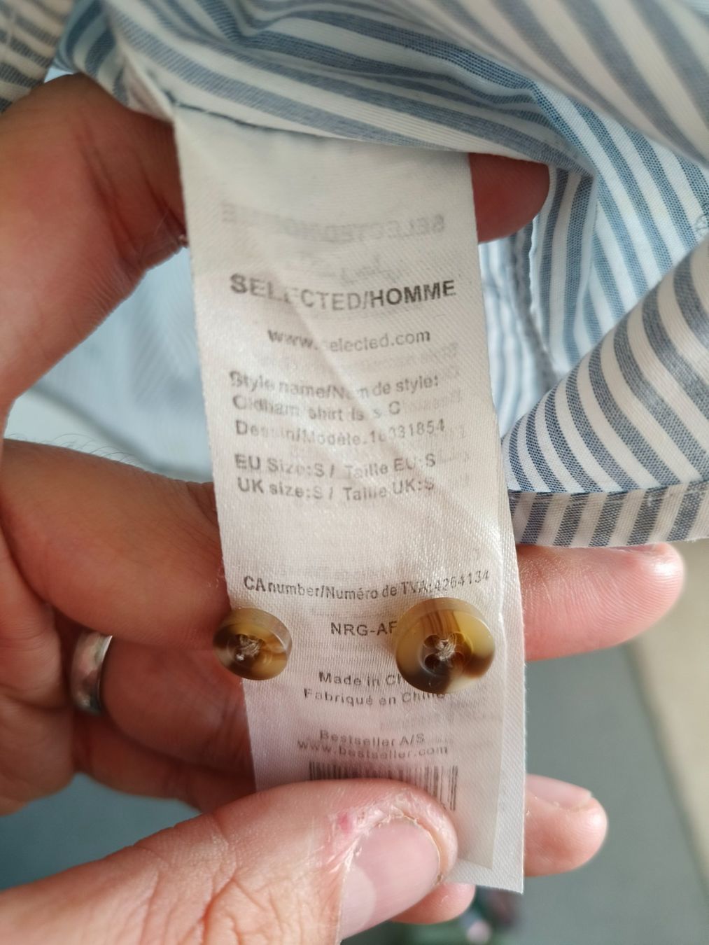 Selected Camicie: Selected Baumwollhemd mit Velos, Grösse S aber eher Grösse M – Usato da Zürich venduto da anderey 3