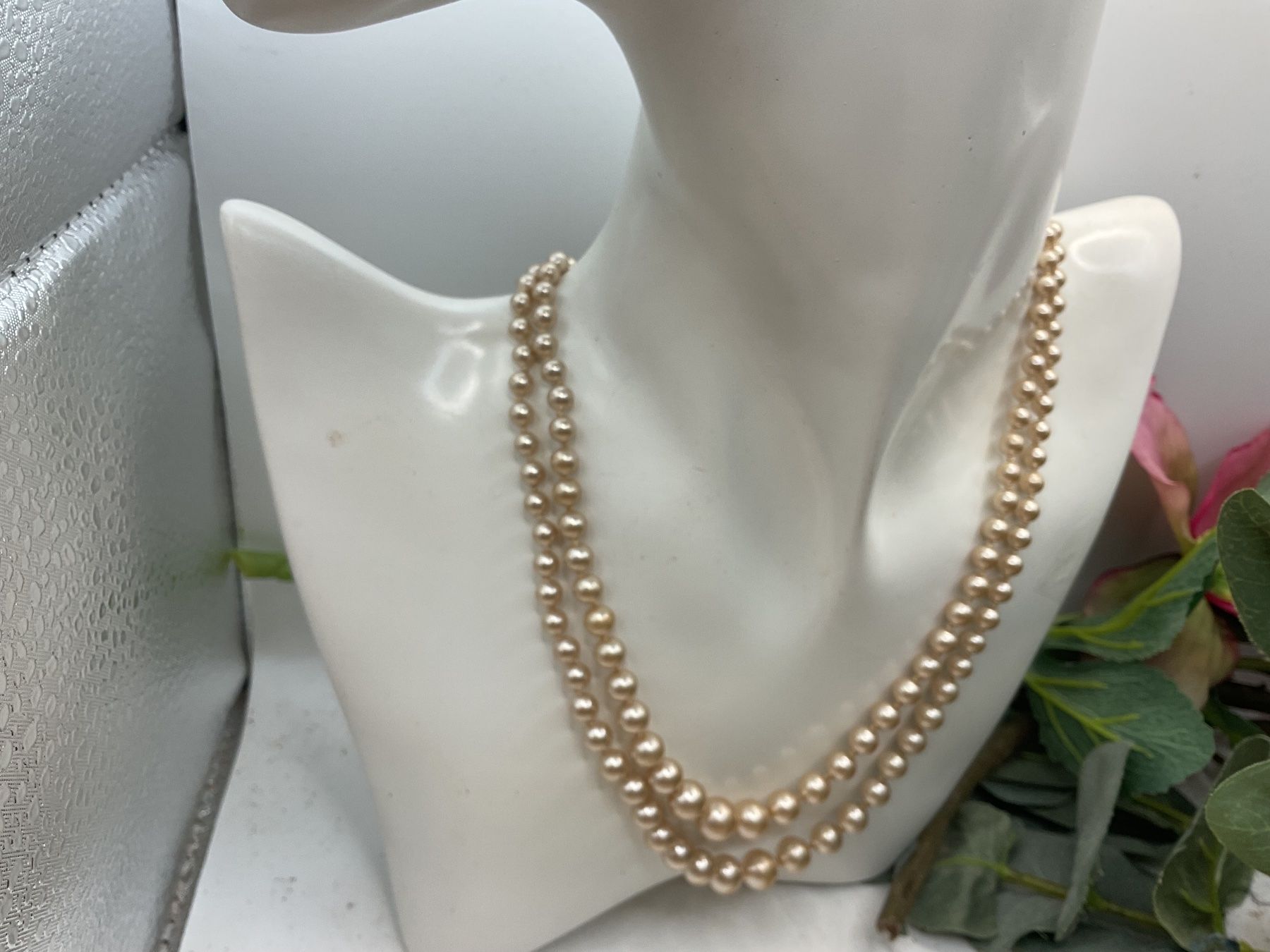 Catenine: Vintage Perlencollier mit Sterlingsilber Verschluss – Usato da luzern venduto da Alpendorf1 2