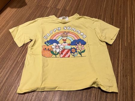 Gelbes "Happy Summer" T-Shirt, Grösse 122/128, H&M