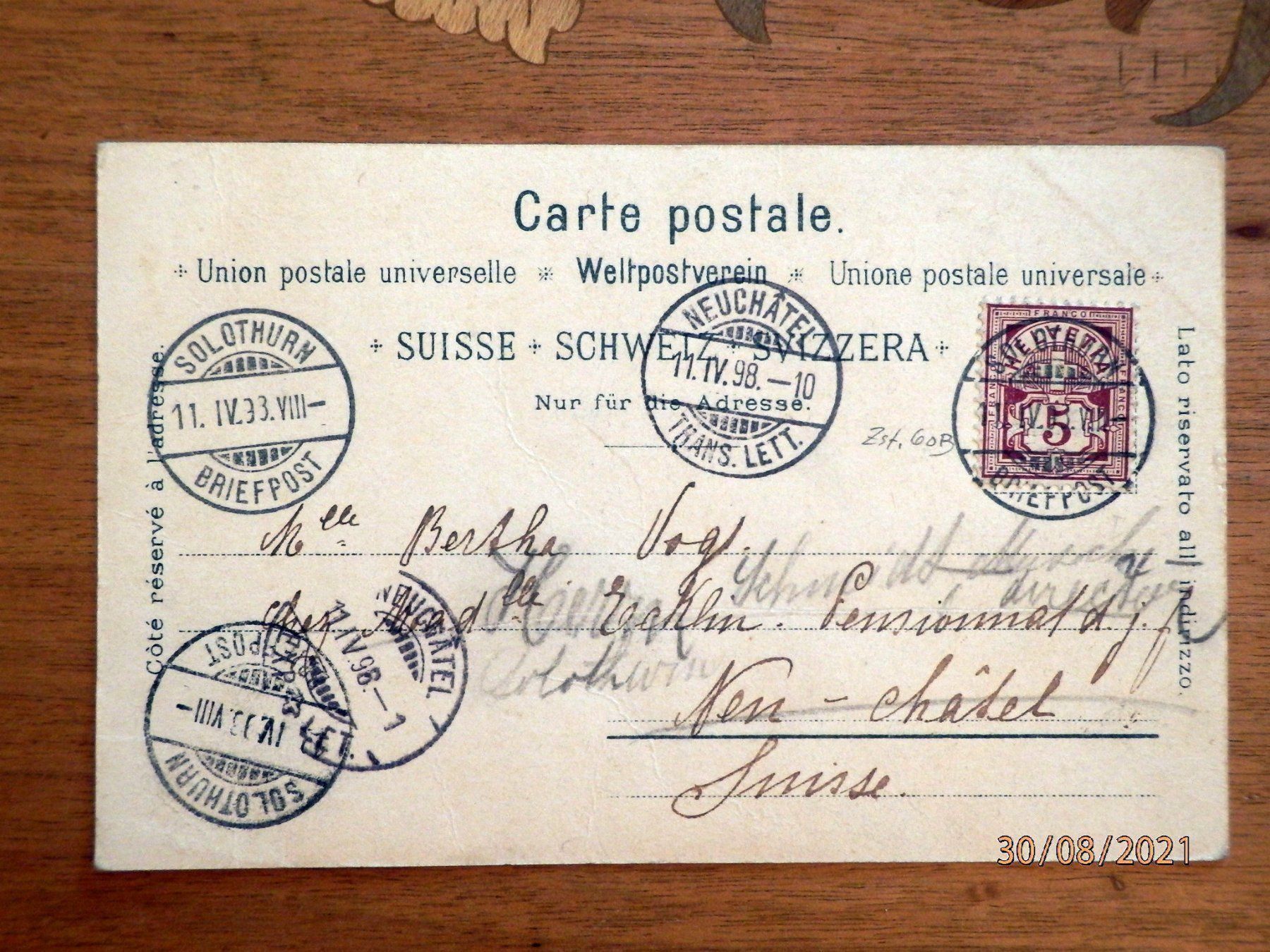 Cartoline postali: Litho. Gruss aus Solothurn, Osten 1998 – Usato da Ueberstorf venduto da dinbau 5