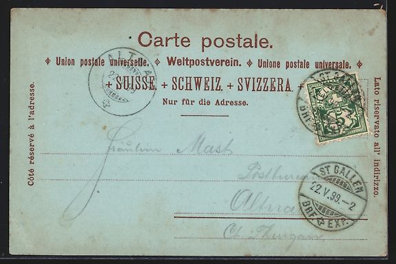 Ansichtskarten: Mondschein-AK St. Gallen, Marktplatz im  – Gebraucht aus Berlin von bartko-reher 1