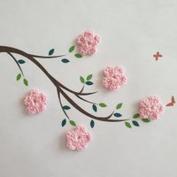 5 Stk Blumen gehäkelt, fleurs crochet, fiori uncinetto 902 C