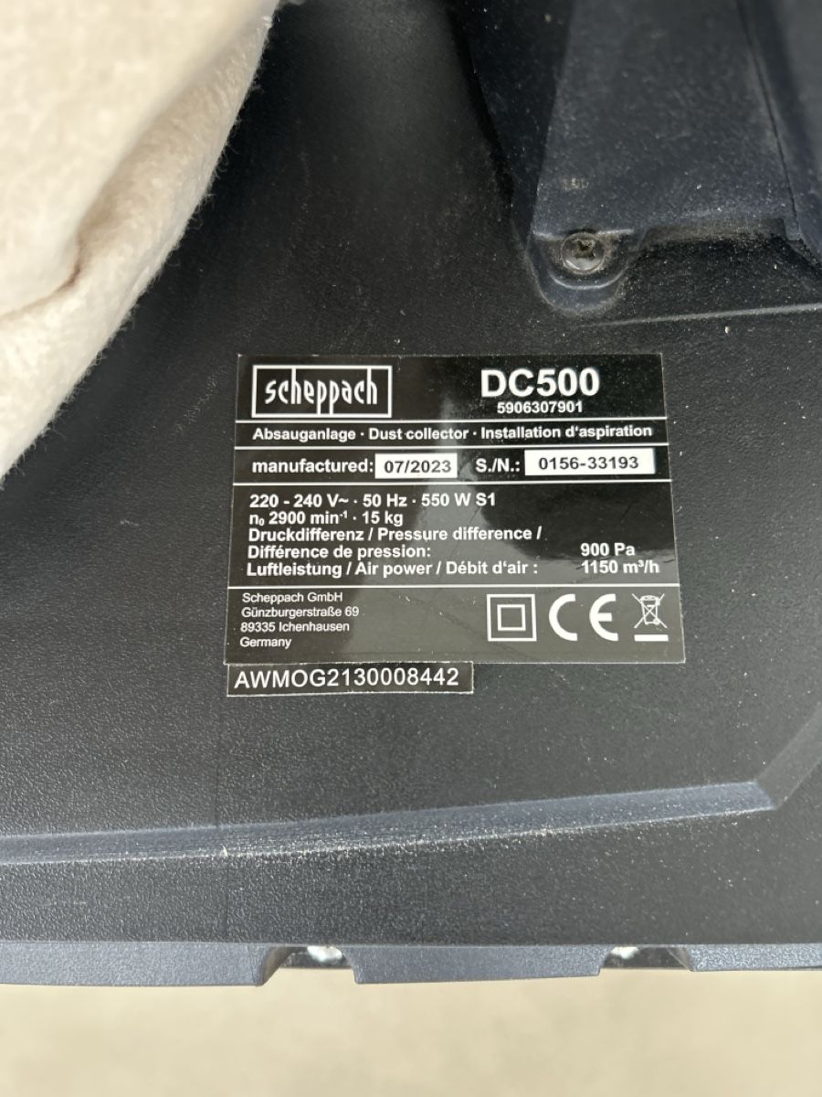 Scheppach Tutte le macchine: Scheppach DC500 Absauganlage – Usato da Dietikon venduto da mathemathis 1