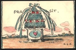 Handgemalt sign. Carl O. Arends: Geschm