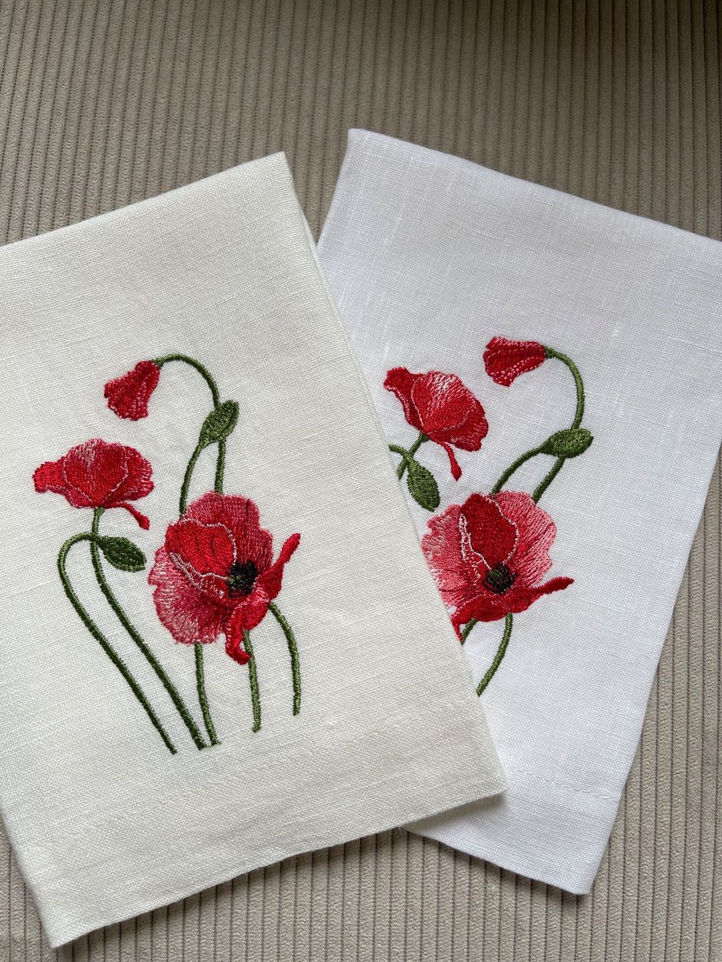 Serviettes: Leinen Serviette, bestickte Serviette, Cremeweiss – Neuf avec emballage d'origine à Meilen par tea_n6fg