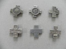 6 Sport Abzeichen Brosche Amriswil TG Jahr 1923 bis 1968