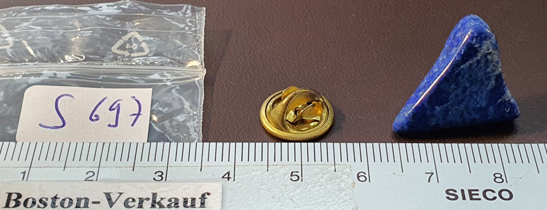 Pietre preziose: S697 - Pin mit Echten blauen Stein Lapislazuli oder Sodalith – Usato da Reinach BL venduto da Boston-Verkauf 3