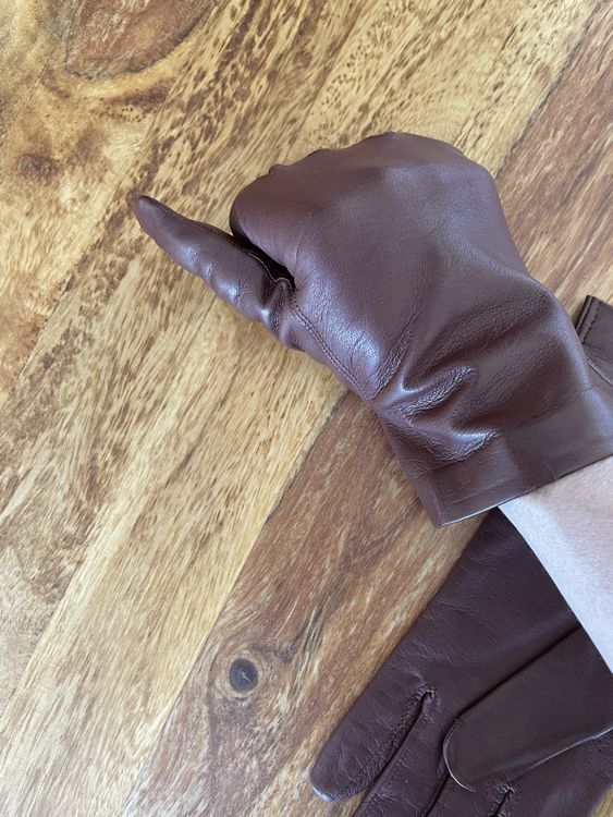 Gants & mitaines : Lederhandschuhe braun/weinrot (mit Etikette) – Neuf avec emballage d'origine à Grenchen par M_ina 1