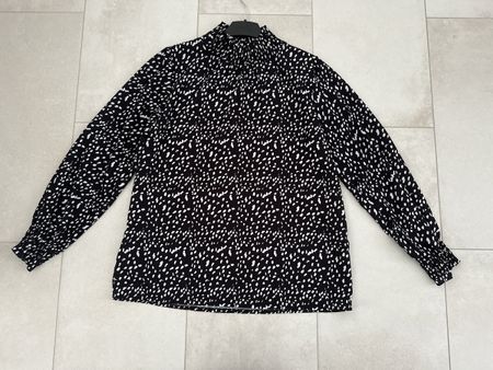 Damen Bluse schwarz / weiss gepunktet