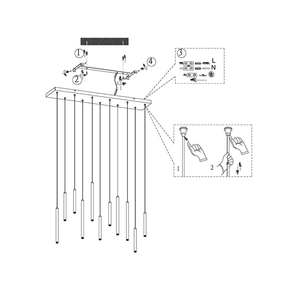 Lampadari & plafoniere: LED Pendelleuchte, Schwarz, 115 x 15 cm – Nuovo (secondo la descrizione) da Kreuzlingen venduto da Smart-Light 7