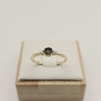 Gold Ring 18 KT Saphir 0.35 ct Brillanten 750 Gold Gr 54.5