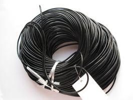 1 Meter Echtlederband, Lederschnur, Lederband, 3mm, schwarz