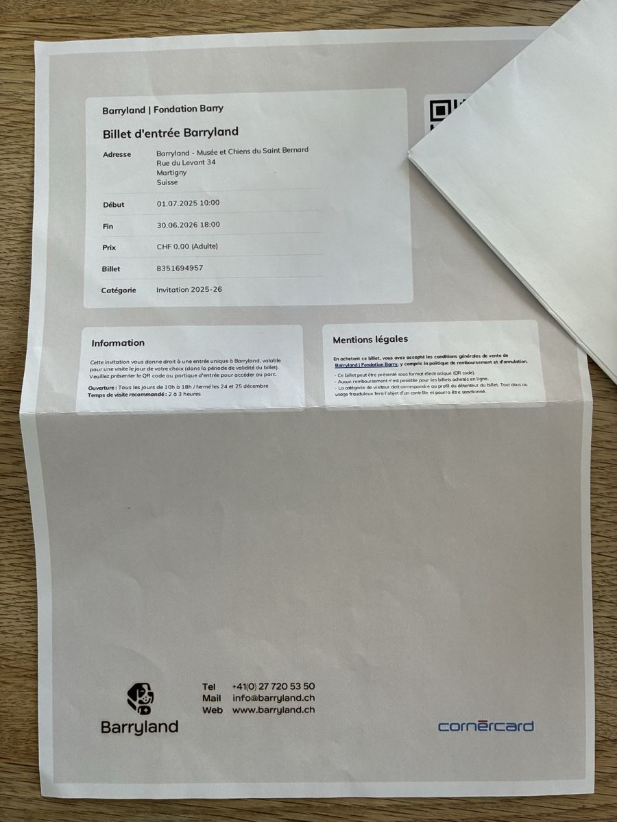 Biglietti: Entry ticket Barryland Martigny – Nuovo (secondo la descrizione) da Lucens venduto da metaD