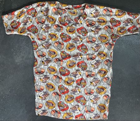 Tucker Seide Sommer Tunika Vogel Muster Gr. S Top!