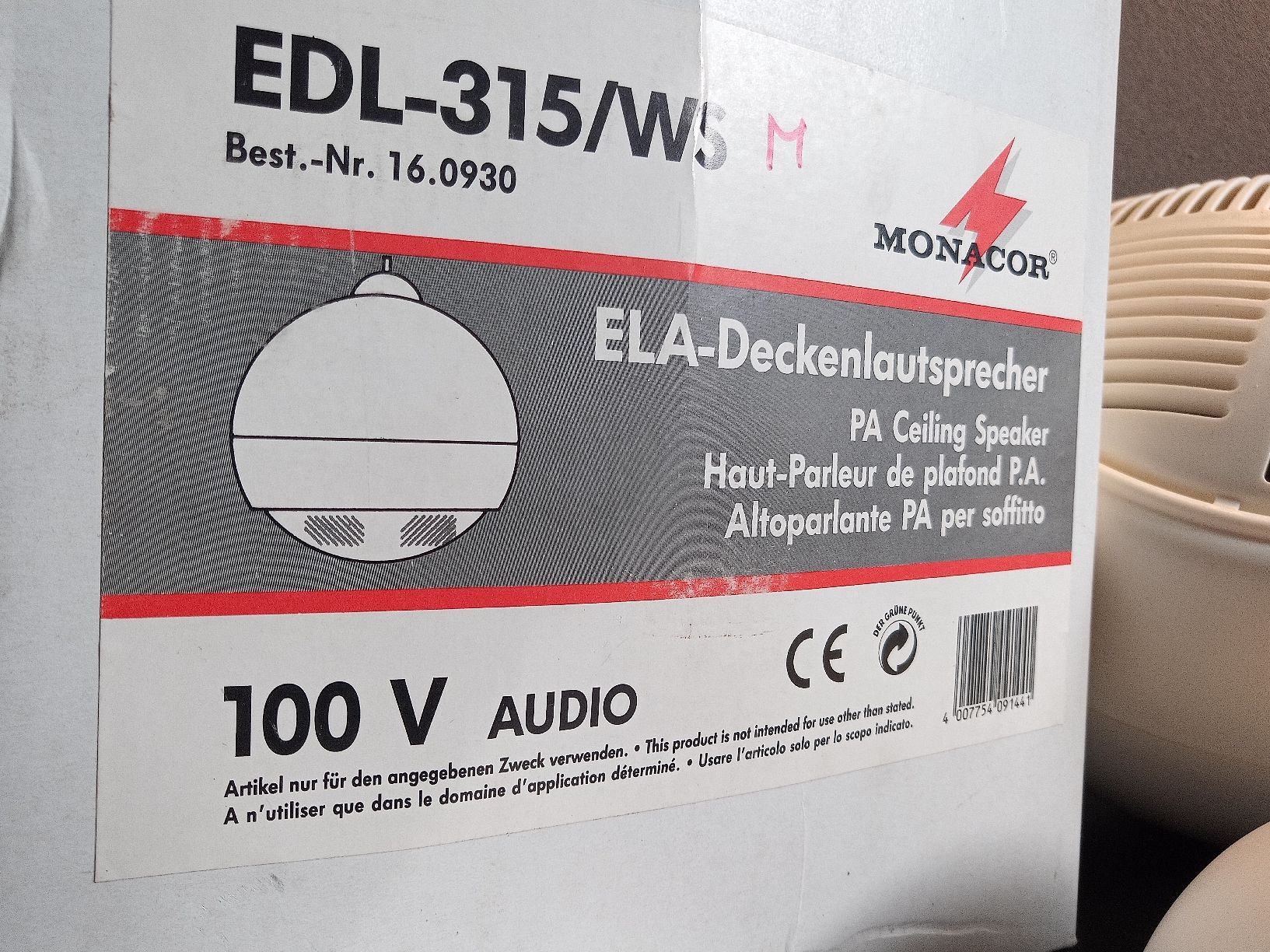 Monacor Lautsprecher: Monacor ELA-Deckenlautsprecher EDL-315/WS – Gebraucht aus Reiden von Zofi-Brocki 1