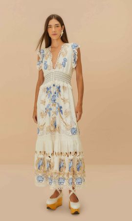 Off-White Romantic Richelieu Maxi Dress - Farm Rio