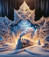Diamond Painting : Winterzug im Schnee 30x30cm