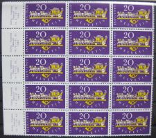 1949 Eidgenössische Post 20 Rappen Teilbogen postfrisch