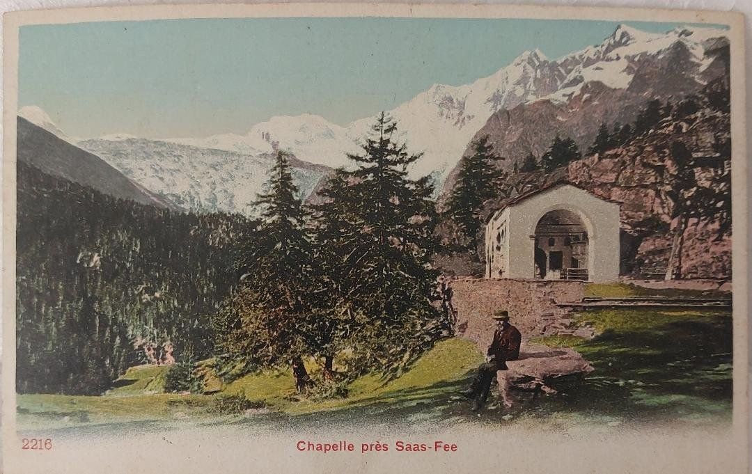 Ansichtskarten: SAAS-FEE - Chapelle – Gebraucht aus Delémont von Domdom1