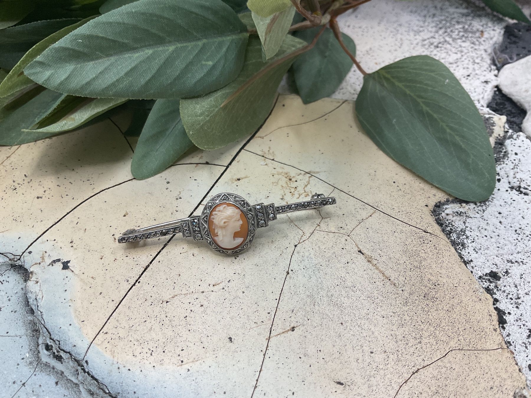 Spille & Fermagli: Antike Stabbrosche, Cameo und Markasiten Silber – Usato da Luzern venduto da S.Kern01 2