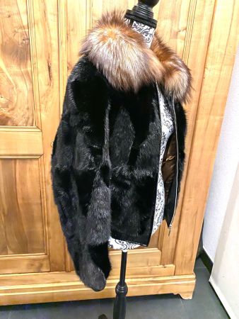Très jolie Veste fourrure vison/renard T-M-L  NEU