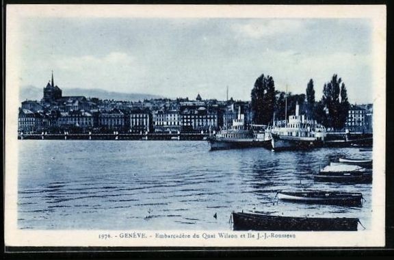 Cartoline postali: Genève, Embarcadère du Quai Wilson et  – Usato da Berlin venduto da bartko-reher