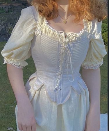 Damen Corsagenkleid hellgelb Schnürung Grösse M neu