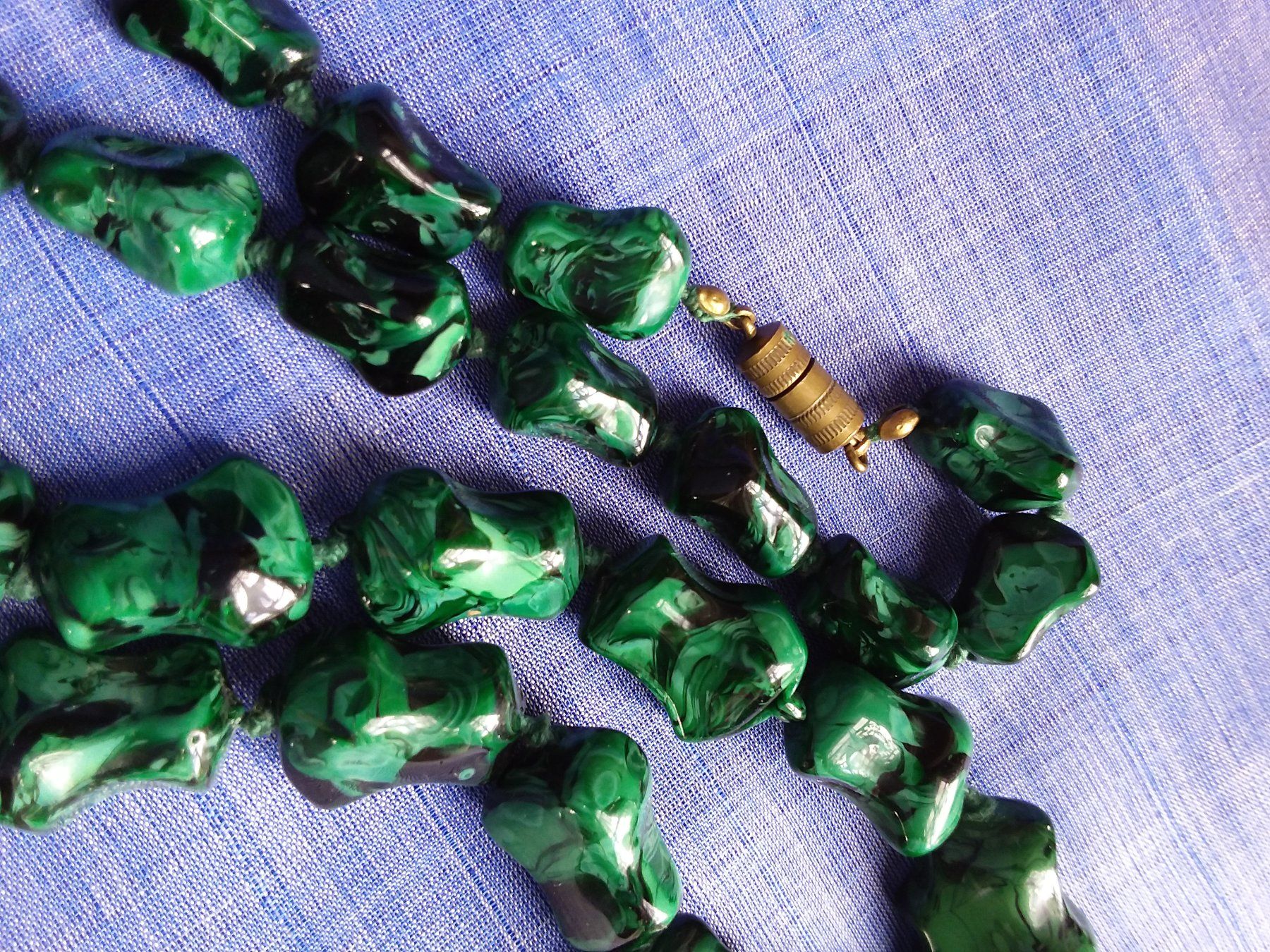 Murano Ketten: Vintage alte MURANO Malachit Glas Halskette Collier – Gebraucht aus Zürich von helsan 4