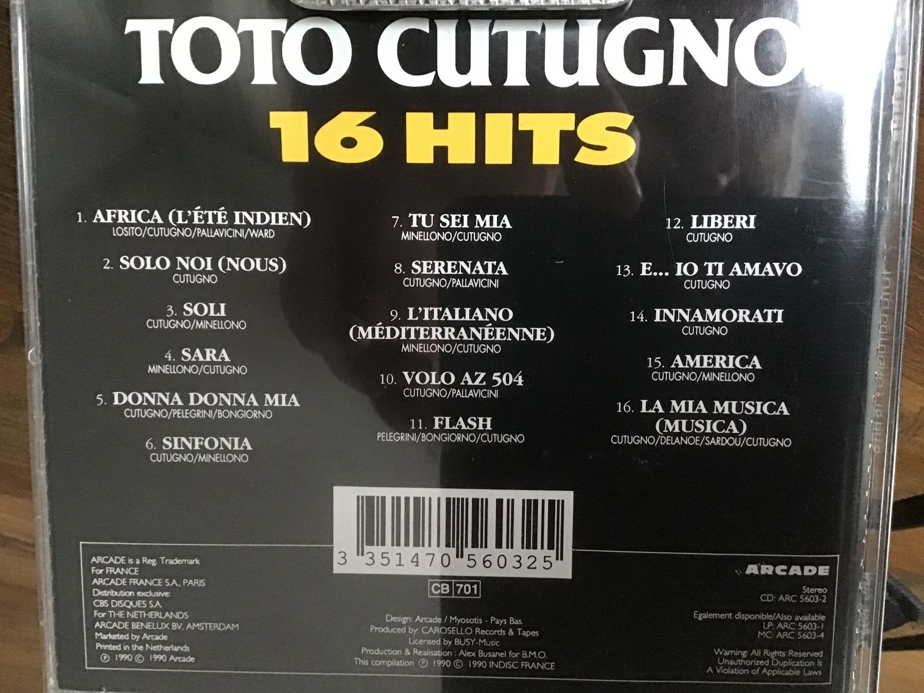 CDs: Toto Cutugno - 16 Hits - CD  🇮🇹 – Gebraucht aus Thierachern von sweden08 1
