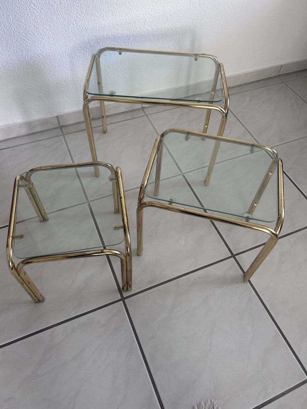 Tavoli: Couchtisch, Beistelltisch, 3er Set, Glas – Usato da Solothurn venduto da dbmd333 2