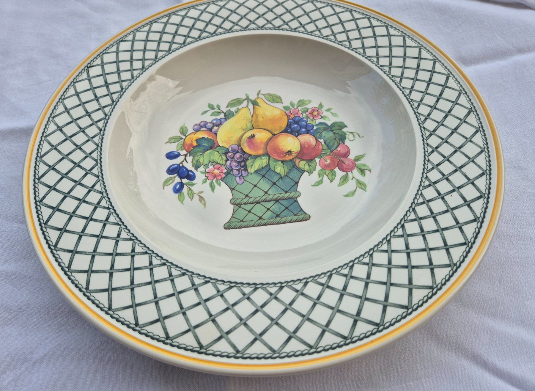 Villeroy & Boch Ciotole: Servierteller mit Früchtekorb-Motiv, Vileroy&Boch – Nuovo (secondo la descrizione) da Bern venduto da aronari 1