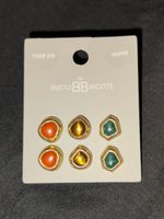 3 Paar Bijou Brigitte Ohrstecker – Tigerauge & Jaspis – neu