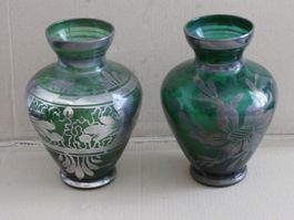 2 alte Vasen mit Silber zum selber Putzen