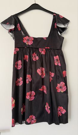 Abito corto Martina Ravotti nero con fiori 